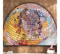 Boho Style Semicircular Door Mat,Half Round Absorbent Carpet,Front Door Entryway Rug,Easy Clean Non Slip Soft Floor Carpet for Indoor Outdoor Entrance Bathroom Dorm