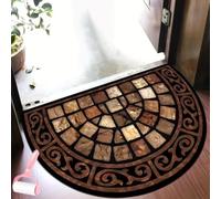 Boho Style Semicircular Door Mat,Half Round Absorbent Carpet,Front Door Entryway Rug,Easy Clean Non Slip Soft Floor Carpet for Indoor Outdoor Entrance Bathroom Dorm