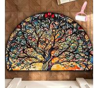 Boho Style Semicircular Door Mat,Half Round Absorbent Carpet,Front Door Entryway Rug,Easy Clean Non Slip Soft Floor Carpet for Indoor Outdoor Entrance Bathroom Dorm