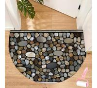 Boho Style Semicircular Door Mat,Half Round Absorbent Carpet,Front Door Entryway Rug,Easy Clean Non Slip Soft Floor Carpet for Indoor Outdoor Entrance Bathroom Dorm