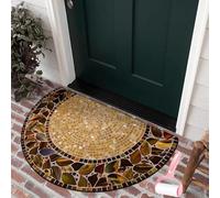 Boho Style Semicircular Door Mat,Half Round Absorbent Carpet,Front Door Entryway Rug,Easy Clean Non Slip Soft Floor Carpet for Indoor Outdoor Entrance Bathroom Dorm