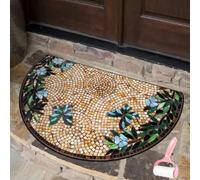 Boho Style Semicircular Door Mat,Half Round Absorbent Carpet,Front Door Entryway Rug,Easy Clean Non Slip Soft Floor Carpet for Indoor Outdoor Entrance Bathroom Dorm