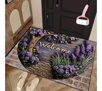 Boho Style Semicircular Door Mat,Half Round Absorbent Carpet,Front Door Entryway Rug,Easy Clean Non Slip Soft Floor Carpet for Indoor Outdoor Entrance Bathroom Dorm