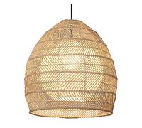 Boho Style Wicker Lamp Shade Vintage Handwoven Rattan Woven Chandelier Beach Country Natural Hanging Pendant Light for Dining Room Kitchen Living Room(55cm*55cm)