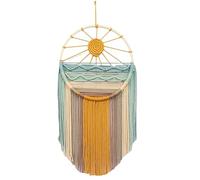 Boho Sun Tenture Murale avec Pompons, Décoration Circulaire pour Chambre à Coucher, Salon, Crèche, Entrée, Midi