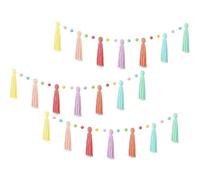 Boho Tassel Garland, Party Supplies For Christmas, 3 Pieces Boho Classroom Garland Decor, Photography School Bulletin Nursery Ceiling Class Library Elementary