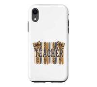 Boho Teacher Léopard Bow Brosse Éducateur Coque pour iPhone XR