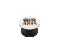 Boho Teacher Léopard Bow Brosse Éducateur PopSockets PopGrip Adhésif