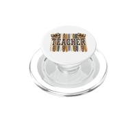 Boho Teacher Léopard Bow Brosse Éducateur PopSockets PopGrip pour MagSafe