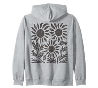 Boho Tournesol foncé Wildflower Floral Botanical Sweat à Capuche