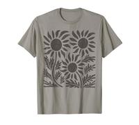 Boho Tournesol foncé Wildflower Floral Botanical T-Shirt