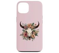 Boho Vache Taureau Crâne Fleurs Wild West Western Cowgirl Texans Coque pour iPhone 13