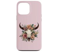 Boho Vache Taureau Crâne Fleurs Wild West Western Cowgirl Texans Coque pour iPhone 13 Pro Max