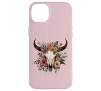 Boho Vache Taureau Crâne Fleurs Wild West Western Cowgirl Texans Coque pour iPhone 14 Plus