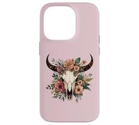 Boho Vache Taureau Crâne Fleurs Wild West Western Cowgirl Texans Coque pour iPhone 14 Pro