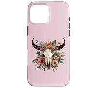Boho Vache Taureau Crâne Fleurs Wild West Western Cowgirl Texans Coque pour iPhone 16 Pro Max