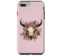 Boho Vache Taureau Crâne Fleurs Wild West Western Cowgirl Texans Coque pour iPhone 7 Plus/8 Plus