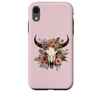 Boho Vache Taureau Crâne Fleurs Wild West Western Cowgirl Texans Coque pour iPhone XR