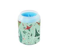 Boho Vert émeraude Playful Mantas Flocon de neige Portable Nettoyage des pattes Tasse en silicone souple Kit de nettoyage des pieds pour chiens et chats