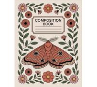 Boho Vintage Death Moth Composition Book: 120 Pages Notebook, with Cartoon Cover Design, great for Journaling, Drawing, Ideas, Girls, Women, Students, ... Design, great for Journaling, Drawing, Ideas,