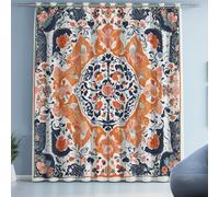Boho Vintage Occultants Rideau 140X145 Thermique Isolant Anti Froid Anti Bruit, Lot de 2 à Oeillets Fleurs Abstrait Rideaux Salon Chambre Style Ethnique Traditionnel Cuisine Voilages Intérieurs