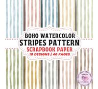Boho Watercolor Stripes Pattern Scrapbooking Paper: Double-Sided Sheets for Crafting & Scrapbooking Decorative Crafts, Origami & Wrapping Papers.