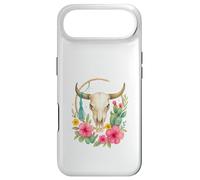 Boho Western Bull Skull Floral Cactus Watercolor Coque pour iPhone Air