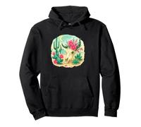 Boho Western Floral Cow Skull Desert Cactus Watercolor Sweat à Capuche