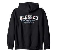 Boho Wildflower Bible Verse Christian. Blessed Sweat à Capuche