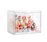 BOHOIDEE Vitrine en Acrylique Transparent avec Deux étagères pour Figurines, boîte de Rangement Anti-poussière avec Porte magnétique, vitrine de Collection en Acrylique