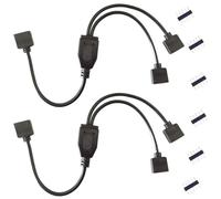 BoHong 2pcs Câble Diviseur 1 à 2 Bande LED RGBW Câble Séparateur Ruban LED Répartiteur DC à 2 Voies 1 to 2 LED Splitter Cable 5 Broches Rallonge pour SMD 5050 RGBW LED Strip -30cm, Noir