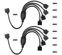 BoHong 2pcs Câble Diviseur 1 à 4 Bande LED RGBW Câble Séparateur Ruban LED Répartiteur DC à 4 Voies 1 to 4 LED Splitter Cable 5 Broches Rallonge pour SMD 5050 RGBW LED Strip -30cm, Noir