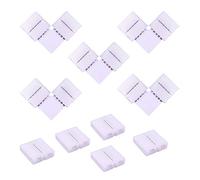 BoHong 5pcs Connecteur sans soudure à Bande LED RGBW de 10mm de Large + 5pcs Connecteur d'angle Ruban LED RGBW de 10 mm de Large Connecteur LED en forme de L Rallonge Rapide de RGBW LED Strip