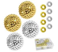 Bohoray 12pcs Balles d'acupression, 4 Balles d'acupression Magnétiques et 8 Anneaux de Massage pour les Doigts, Petite Balle Hérisson, Pour le Massage des Articulations et des Muscles