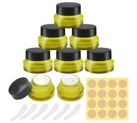 Bohoray 6PCS Creme Behälter avec Couvercle 30ml, Petit Pots Vide Cosmétiques avec Spatule et Étiquette, Petits Pots en Verre Clair de Voyage pour Lotion, Crème, Spécimens