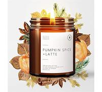 BOHORIA® Bougie parfumée de qualité supérieure en cire de soja naturelle - Contient une bougie d'huiles essentielles naturelles dans un pot en verre - Mise à jour 2023 (Citrouille Spice Latte)