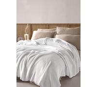 BOHORIA® Couvre-lit Sera - 100 % coton recyclé - Certifié Öko-Tex - Couvre-lit réversible - Couverture de canapé - Extra large (Pearl, 170 x 200 cm)