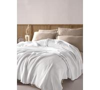 BOHORIA® Couvre-lit Sera - 100 % coton recy ertifié Öko-Tex - Couvre-lit réversible - Couverture de canapé - Extra large (Pearl, 220 x 240 cm)