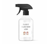 BOHORIA Spray d'ambiance 500 ml - Cadeau avec inscription « Die Welt ist schön, weil du mit drauf bist. Happy Birthday ! » - Spray de parfum d'ambiance - Parfum de linge frais (Je souhaite, 500 ml)
