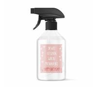 BOHORIA Spray d'ambiance 500 ml - Cadeau avec inscription en allemand « Die Welt ist schön, weil du mit drauf bist. Happy Birthday ! » - Spray de parfum d'ambiance - Parfum de linge frais, cadeau