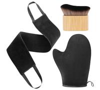 Bohrma Gant autobronzant 3 en 1 - Kit applicateur autobronzant - Gants de bronzage noirs en polyester - Gant de bronzage réutilisable pour autobronzant - Sac noir réutilisable