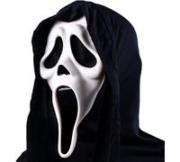 Bohrma Ghostface Mask Masque d'horreur Halloween Masques effrayants pour adultes/enfants Cosplay Masque fantôme, Masque de film Masque de cri Masque de fête Accessoires effrayants Masque d'Halloween
