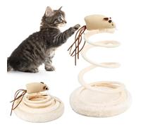 Bohrma Jouet interactif pour chat - Jouet interactif pour chat - Intelligence - Jouet de pêche pour chat - Baguette magique - Ressort en spirale - Favorise le mouvement pour chat