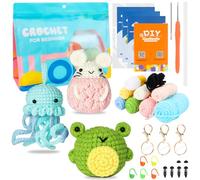 Bohrma Kit de Crochet pour Débutants Kit Tricot Debutant adulte laine pour tricoter kit d'aiguilles à crochet tricot kit complet avec des Instructions Étape Par étape et Des Tutoriels Vidéo