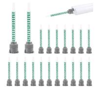 Bohrma Lot de 20 mélangeurs statiques pour colle 2K, buses de mélangeur, 1:1, pour buse de mélange de résine époxy, 2 composants, colle plastique (vert)