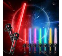 Bohrma Sabre Laser Enfant, Lightsaber 2 en 1 Sabre Laser Télescopiques 7 Couleurs Sabre Lumineux Sabre Laser Réglable Sabre Laser Star Wars pour Adulte Enfant Halloween Cosplay Party