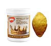 BOHS Argile métallique dorée - 200 g - Séchage à l'air libre - Brillant - Pour articles de décoration, figurines, accessoires et matériaux de modelage