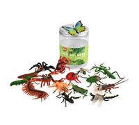 BOHS Figurines de Jeux d'Insectes, Jouets d'Insectes Réalistes pour Projets Éducatifs - 16 Pcs, 2-3 Pouces de Longueur - Faveurs de Fête Parfaites, Support de Gâteau d'anniversaire