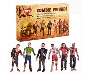 BOHS Figurines Zombie Poupées d'action Jouets - Articulé Articulé Modèle de Miniature - 4 Pouces - Lot de 6