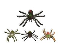 BOHS Jiggly Spider Mom & Spiderlings - Ensemble de 4 pièces en Caoutchouc Extensible et Compressible - pour Halloween, Cadeaux de fête et décoration Scientifique